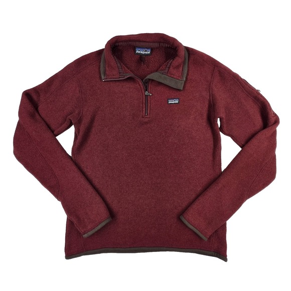 Patagonia Sweaters - Patagonia Better Sweater 1/4 Zip Red Womens Medium 25617 Bergundy Red